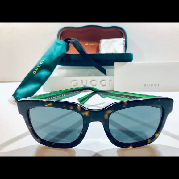 Gucci Men's Sunglasses Havana Brown w/ Green; Gray - Picture 1 of 8